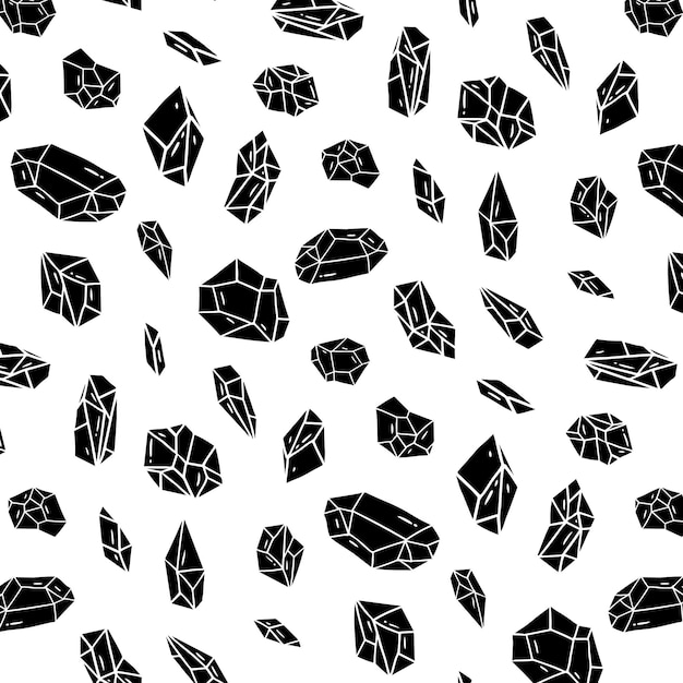 Vector illustration of black crystal pattern on white background