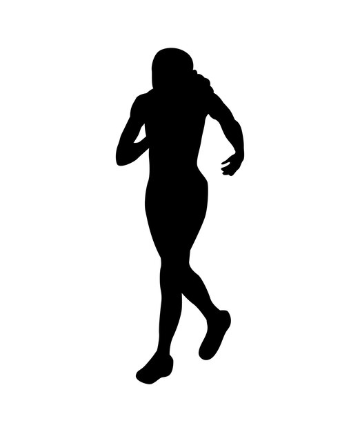 Vector illustration of Black Silhouettes Athlete