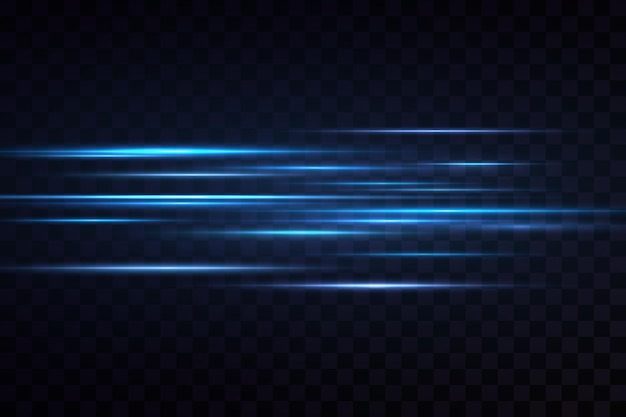 Vector illustration of a blue color. Light effect. Abstract laser beams of light. Chaotic neon rays