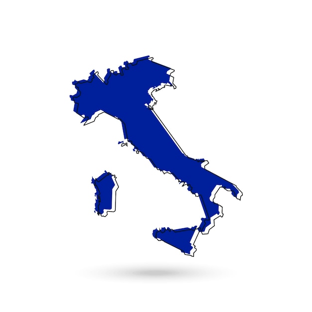 Vector Illustration of the Blue Map of Italy on White Background