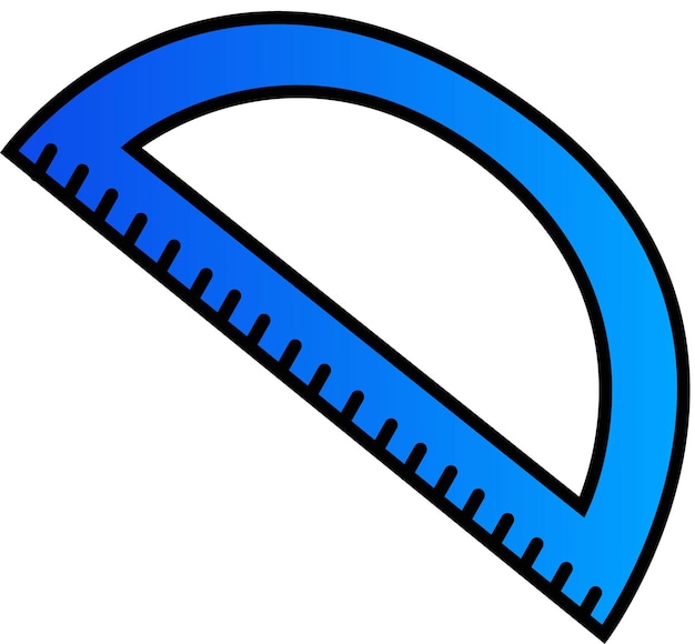 Vector illustration of a blue ruler. Sketch of school subjects. The idea for a logo, drawings,banner