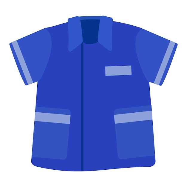 Vector vector illustration of a blue shortsleeve work shirt with pockets