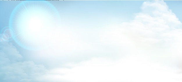 Vector illustration of blue sky landscape background with cloud and sunny design