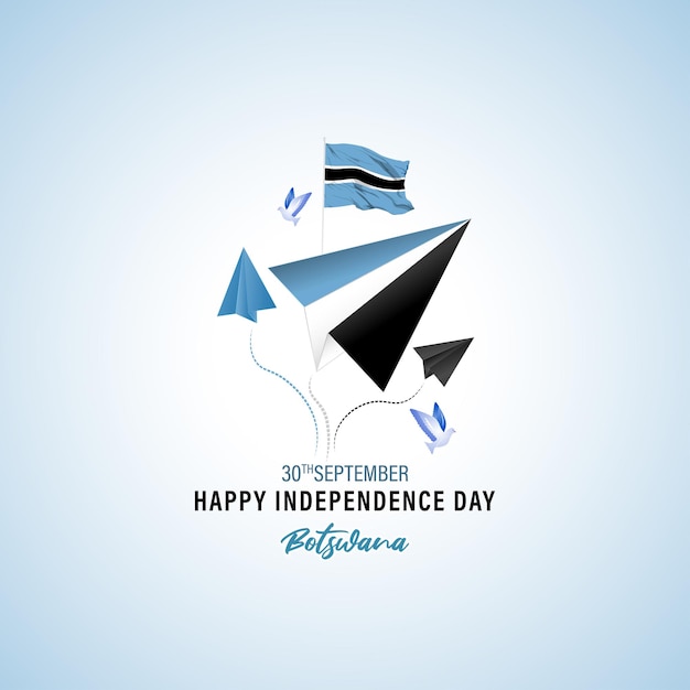 Vector illustration of Botswana Independence Day social media story feed template