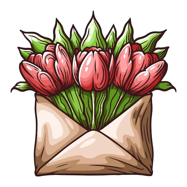 Vector illustration of bouquet of flowers