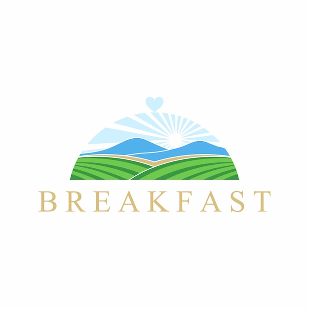 Vector illustration of breakfast dish logo design restaurant restaurant food court cafe