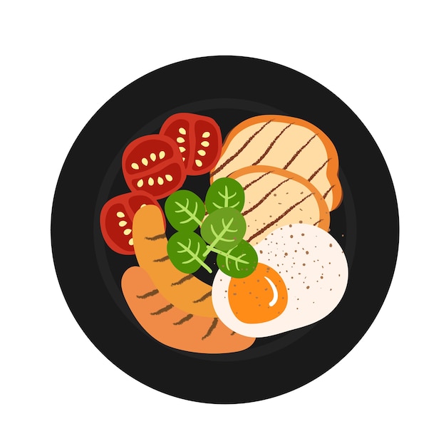 Vector illustration of Breakfast food