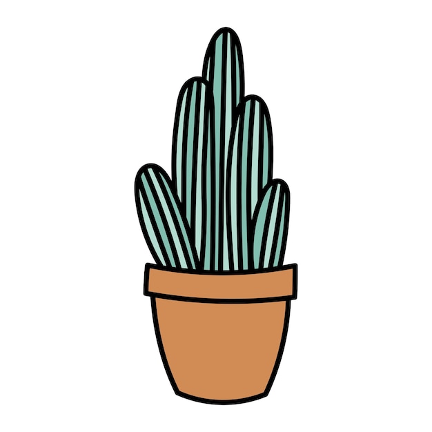 Vector illustration of a bright cactus flat cute