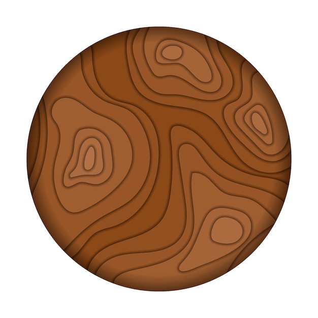 Vector illustration brown planet Planet in space Layer upon layer Paper Cut