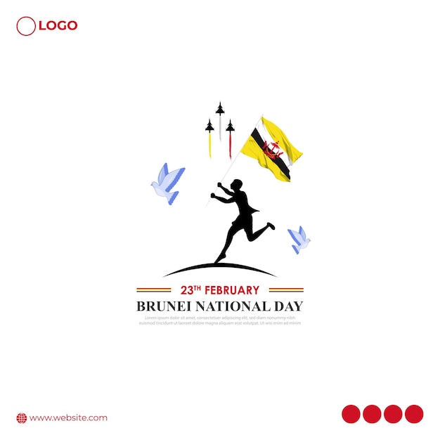 Vector illustration of Brunei National Day social media feed template