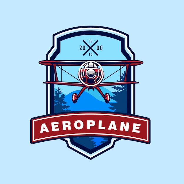 Vector illustration of bush plane badge collection