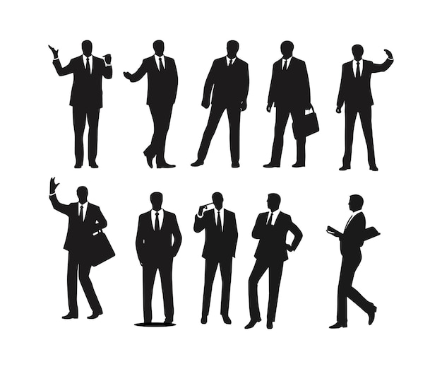 Vector illustration of businessmen silhouettes