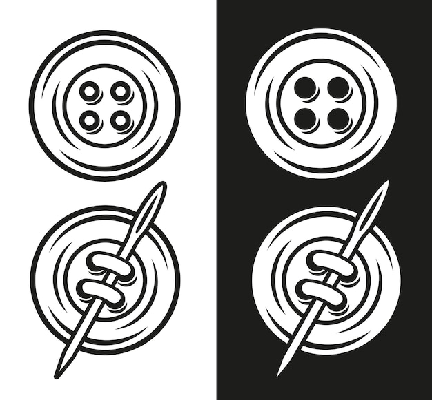 Vector illustration of a button in two versions