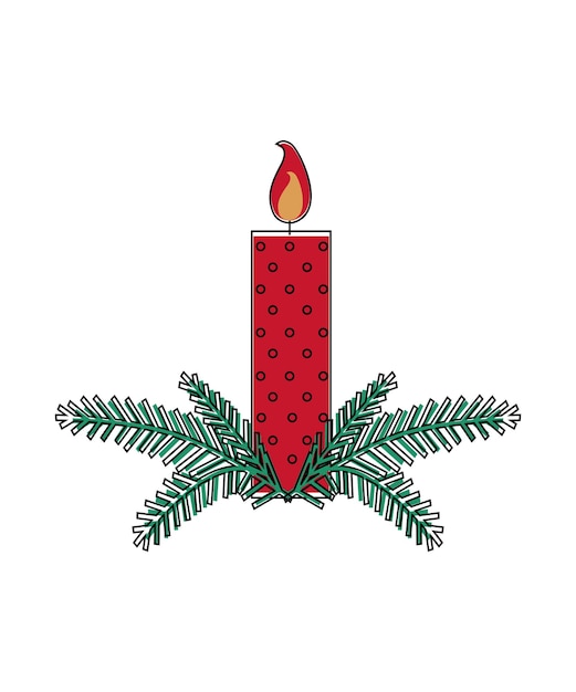 Vector illustration of candle Christmas