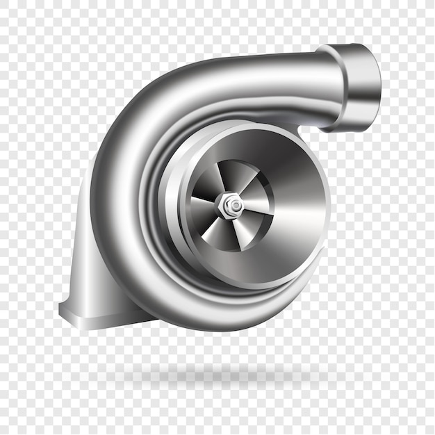 Vector illustration car turbocharger compressor realistic 3d icon