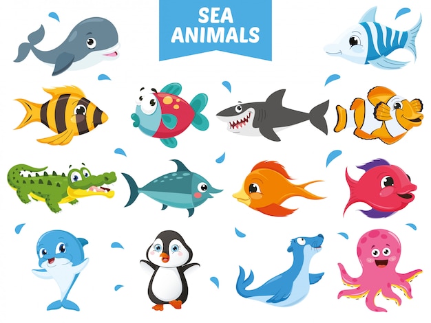 Vector Illustration Of Cartoon Animals Collection