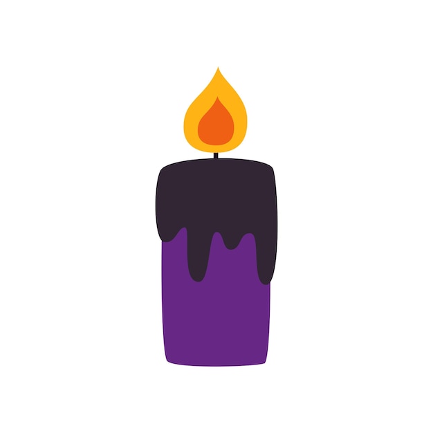 Vector illustration of cartoon Halloween candle on white background