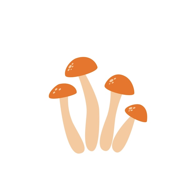 Vector illustration of cartoon mushrooms isolated on white background