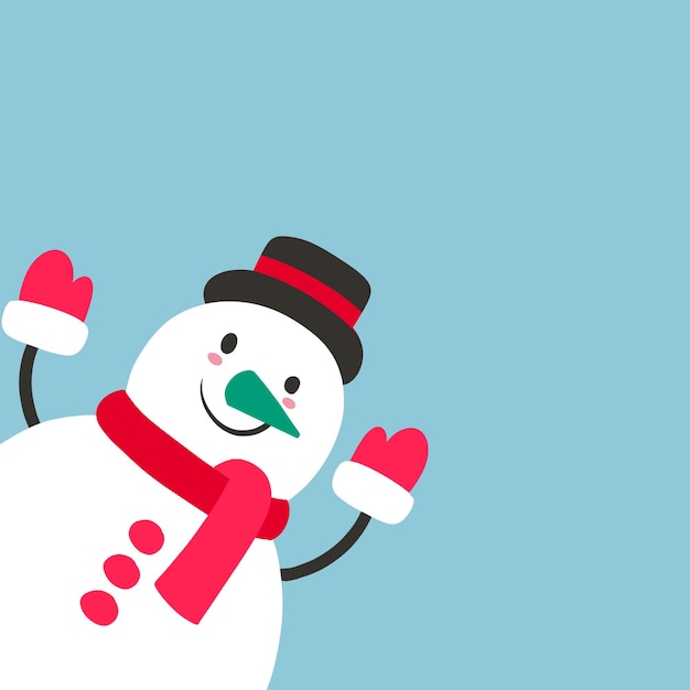 Vector illustration of cartoon Snowman character with white space