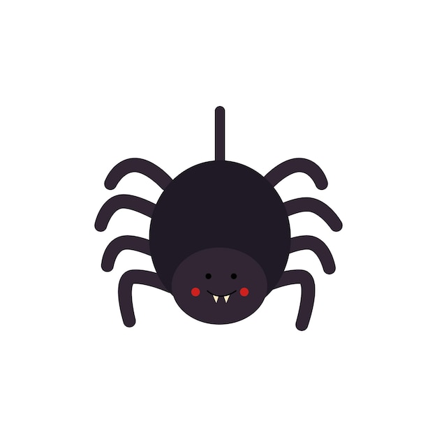 Vector illustration of cartoon spider on white background