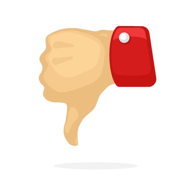 Vector illustration in cartoon style Thumb down symbol of dislike