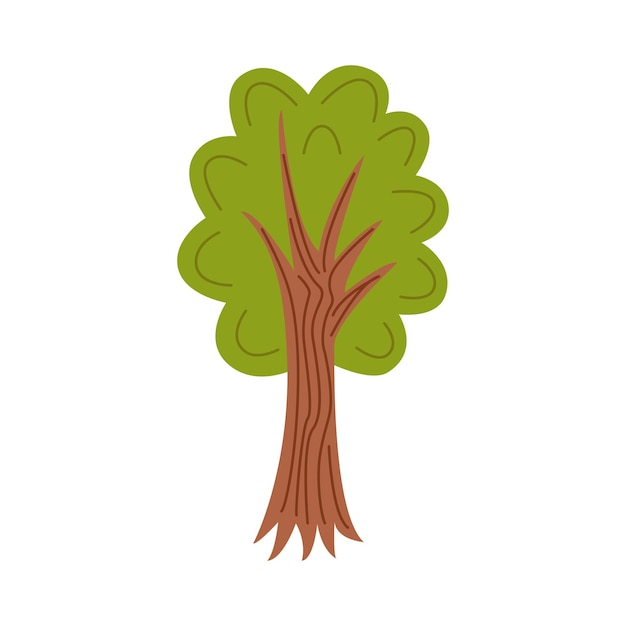 Vector illustration of cartoon tree isolated on white background