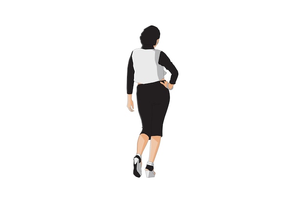 Vector illustration of casual women walking