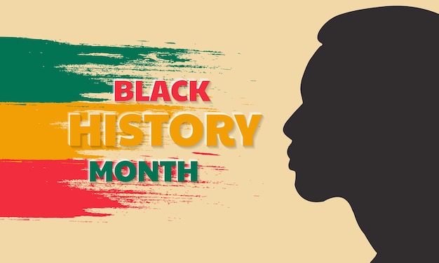 Vector illustration for celebrating African American History Month with text black history month