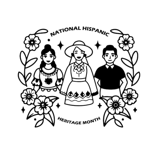 Vector vector illustration celebrating national hispanic heritage month