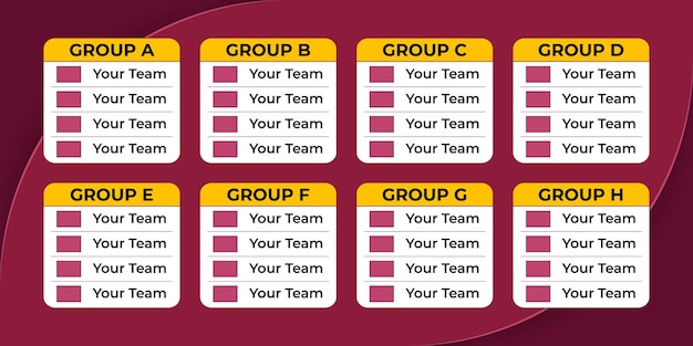 Vector illustration of Championship Teams table template