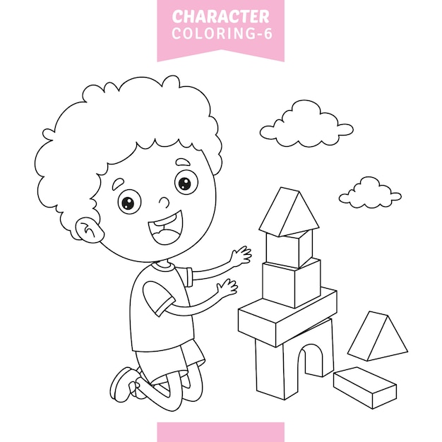 Vector Illustration Of Character Coloring Page