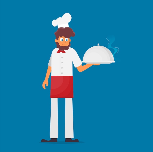 Vector illustration of chef Flat design