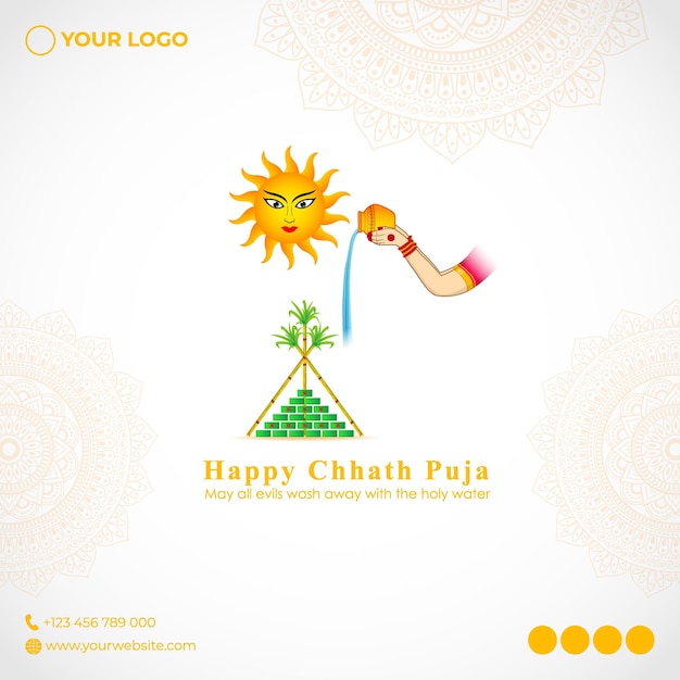 Vector illustration for Chhath Puja greeting