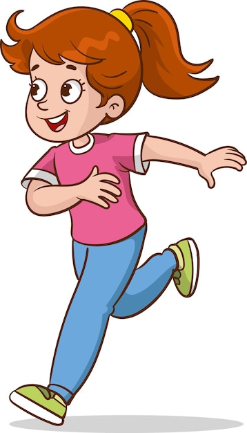 vector illustration of children running