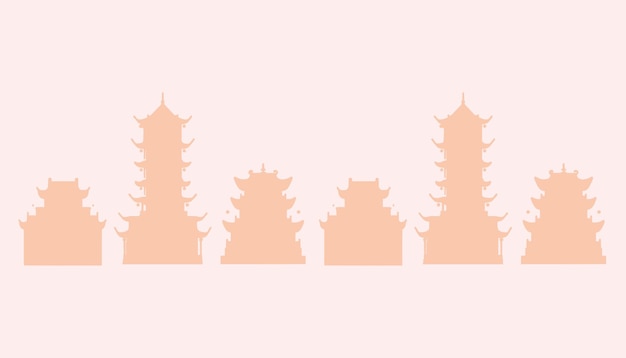 Vector illustration Chinese architecture diaojiaolou diaolou and yaodong