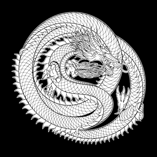 Vector illustration of a Chinese dragon