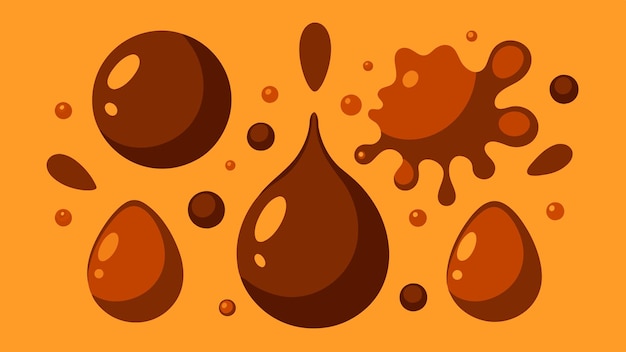 Vector illustration of Chocolate Droplets and Splatters Set