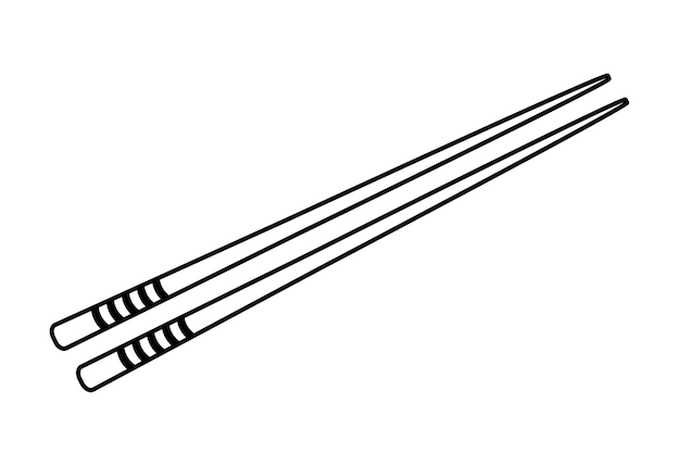 Vector illustration of chopsticks chinese sushi Japan wooden bamboo stick