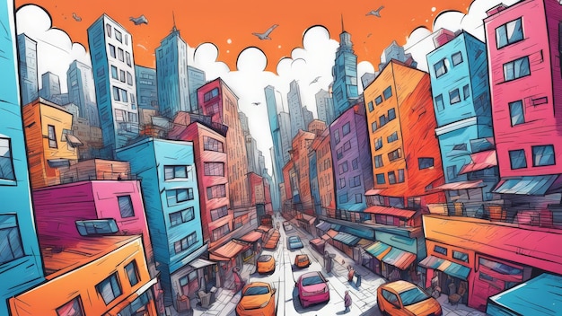 Vector vector illustration of a city background