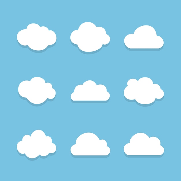 Vector illustration of clouds collection