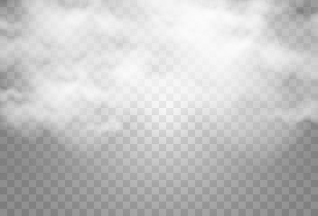 Vector illustration of clouds on a transparent backgroundRealistic rain clouds