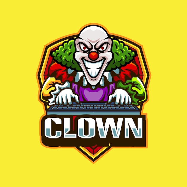 Vector illustration of clown mascot with esport style