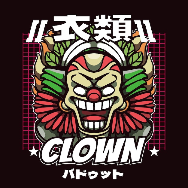 Vector illustration clown for shirt design