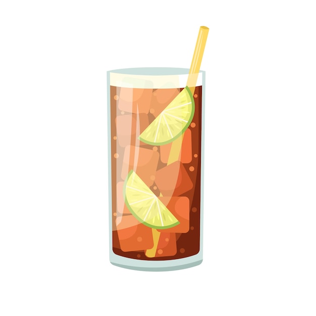 Vector illustration of a club alcoholic cocktail Cuba Libre