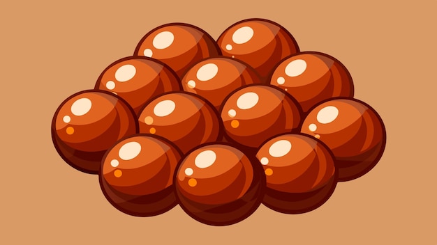 Vector illustration of Cluster of Milk Chocolate Pearls