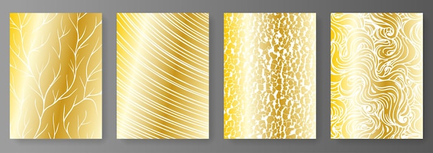 Vector illustration collection set  Luxury fashionable gold abstract background on white