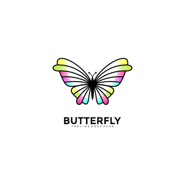 Vector illustration of colorful butterfly logo.