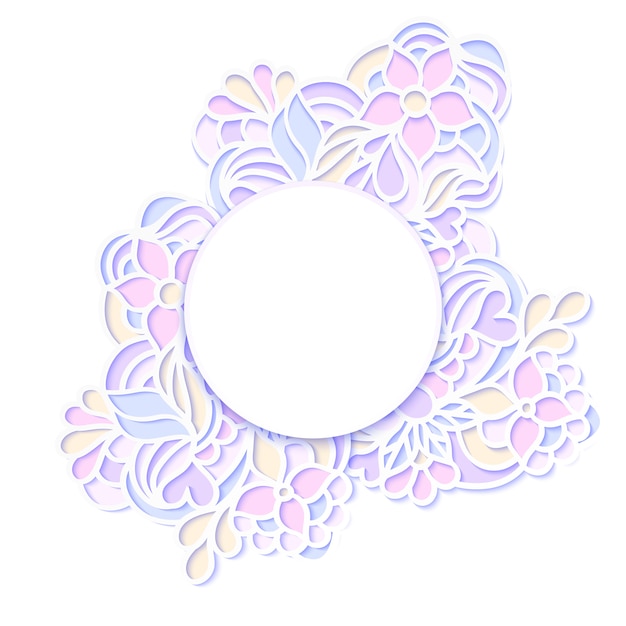 Vector illustration of colorful floral frame