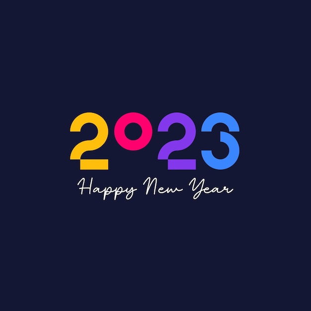 Vector illustration of colorful modern 2023 logo happy new year