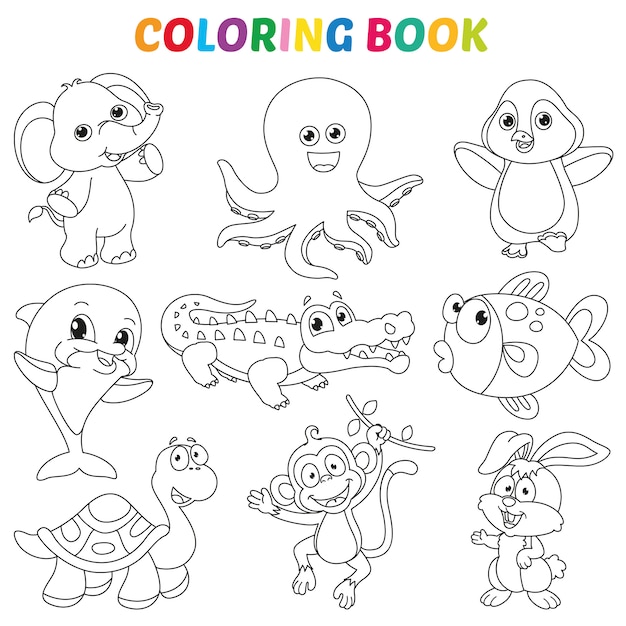 Vector Illustration Of Coloring Book Page